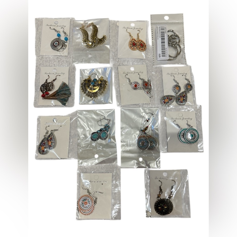 Fashion Jewelry Set - Gold and Silver Earrings (14 pair)